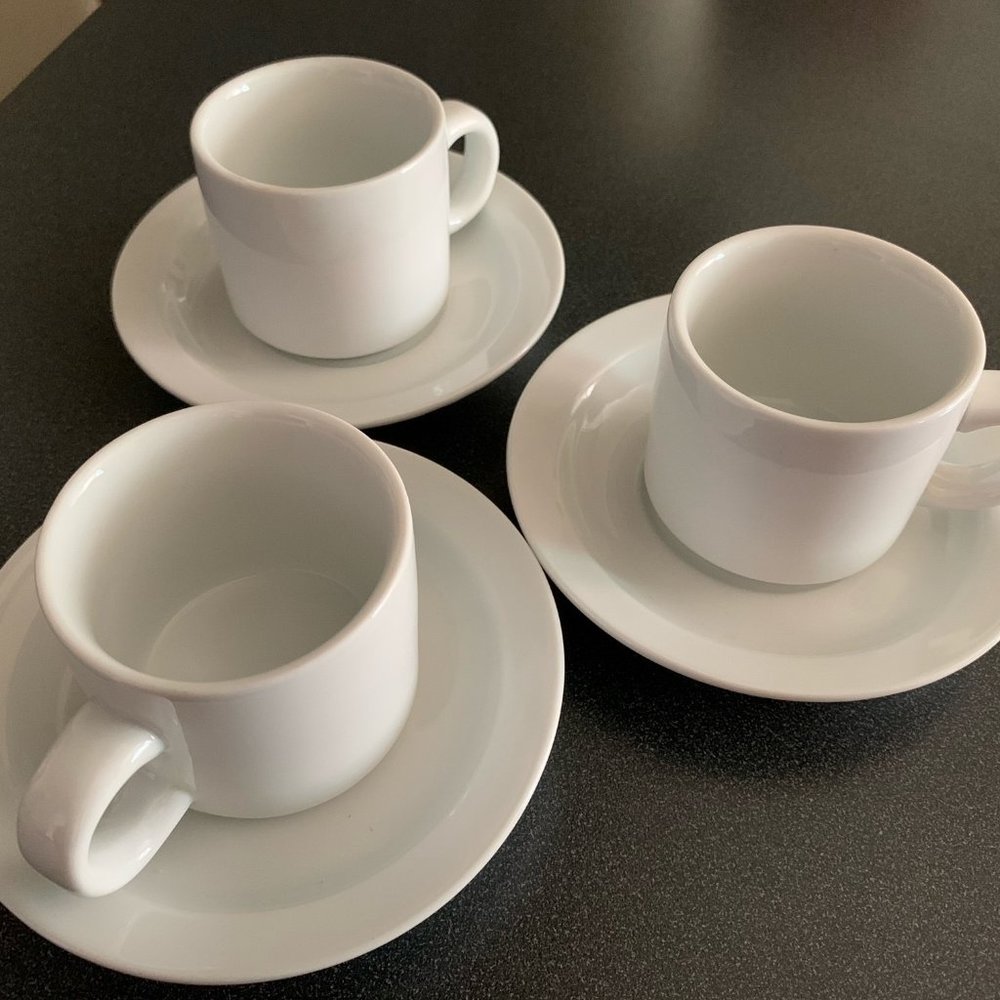 3 Porcelain Espresso Cups  ~ Pier 1